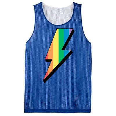 Lgbtq Rainbow Vintage Bolt Of Lightning Retro Lgbt Pride Gift Mesh Reversible Basketball Jersey Tank