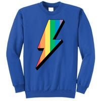 Lgbtq Rainbow Vintage Bolt Of Lightning Retro Lgbt Pride Gift Tall Sweatshirt