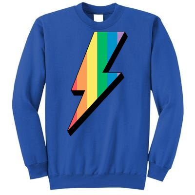 Lgbtq Rainbow Vintage Bolt Of Lightning Retro Lgbt Pride Gift Tall Sweatshirt