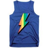 Lgbtq Rainbow Vintage Bolt Of Lightning Retro Lgbt Pride Gift Tank Top