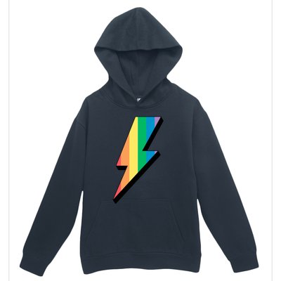 Lgbtq Rainbow Vintage Bolt Of Lightning Retro Lgbt Pride Gift Urban Pullover Hoodie