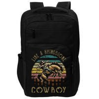 Like Rhinestones Vintage Art Western Horses Riding Cowboy Gift Impact Tech Backpack