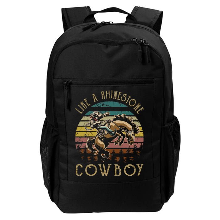 Like Rhinestones Vintage Art Western Horses Riding Cowboy Gift Daily Commute Backpack