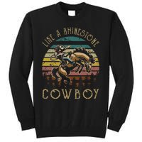 Like Rhinestones Vintage Art Western Horses Riding Cowboy Gift Tall Sweatshirt