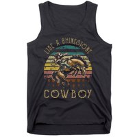 Like Rhinestones Vintage Art Western Horses Riding Cowboy Gift Tank Top