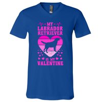 Labrador Retriever Valentines Day Dog Lover Gift V-Neck T-Shirt