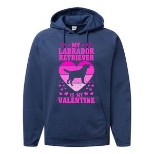 Labrador Retriever Valentines Day Dog Lover Gift Performance Fleece Hoodie