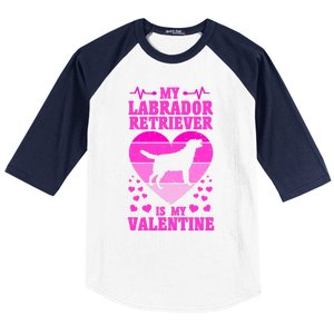 Labrador Retriever Valentines Day Dog Lover Gift Baseball Sleeve Shirt