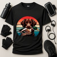 Labrador Retriever With Mallard Duck Hunting Gift Cooling Performance Crew T-Shirt