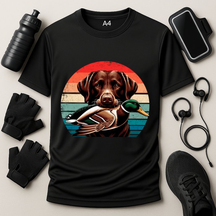 Labrador Retriever With Mallard Duck Hunting Gift Cooling Performance Crew T-Shirt