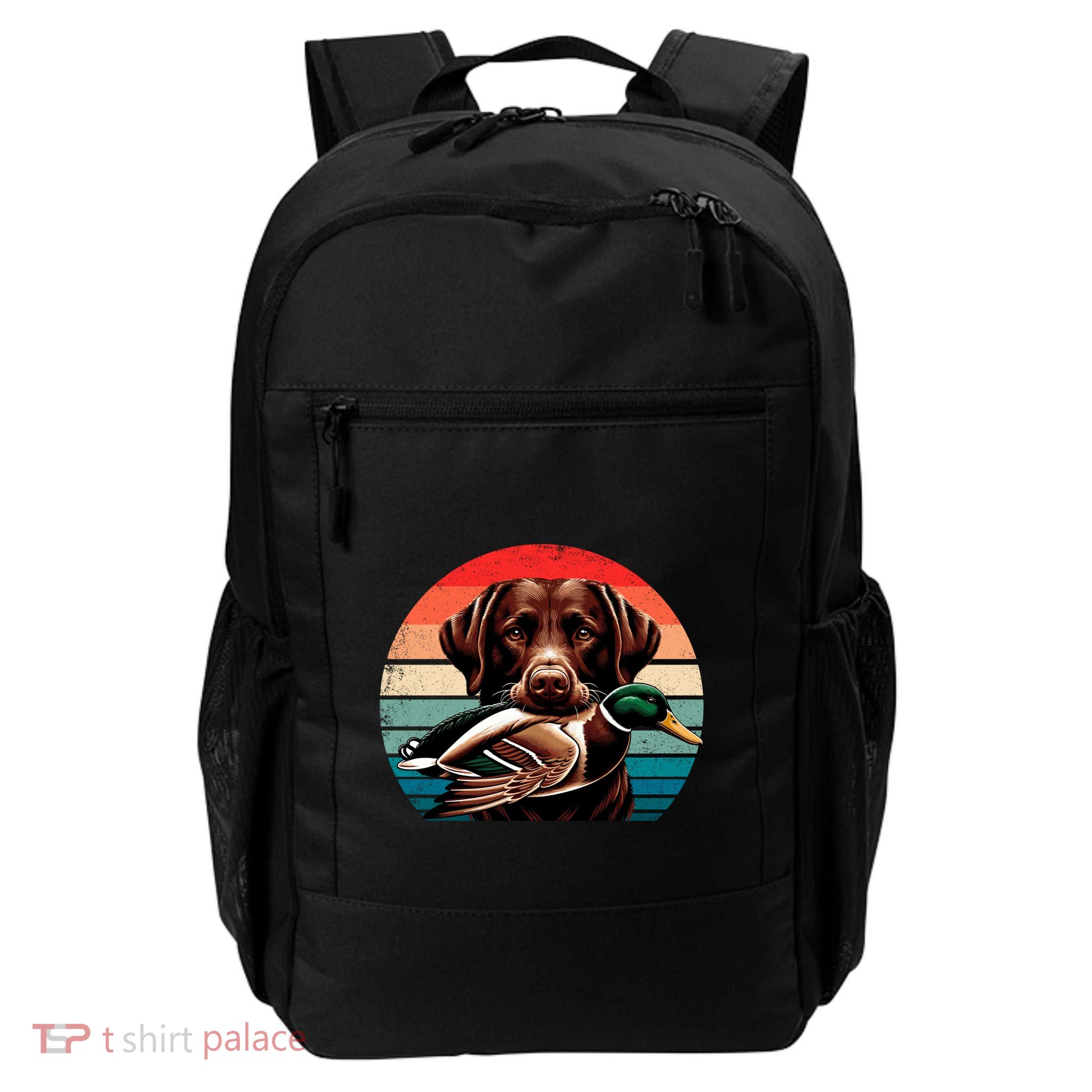 Labrador Retriever With Mallard Duck Hunting Gift Backpack