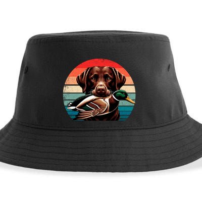 Labrador Retriever With Mallard Duck Hunting Gift Sustainable Bucket Hat
