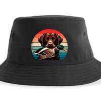 Labrador Retriever With Mallard Duck Hunting Gift Sustainable Bucket Hat