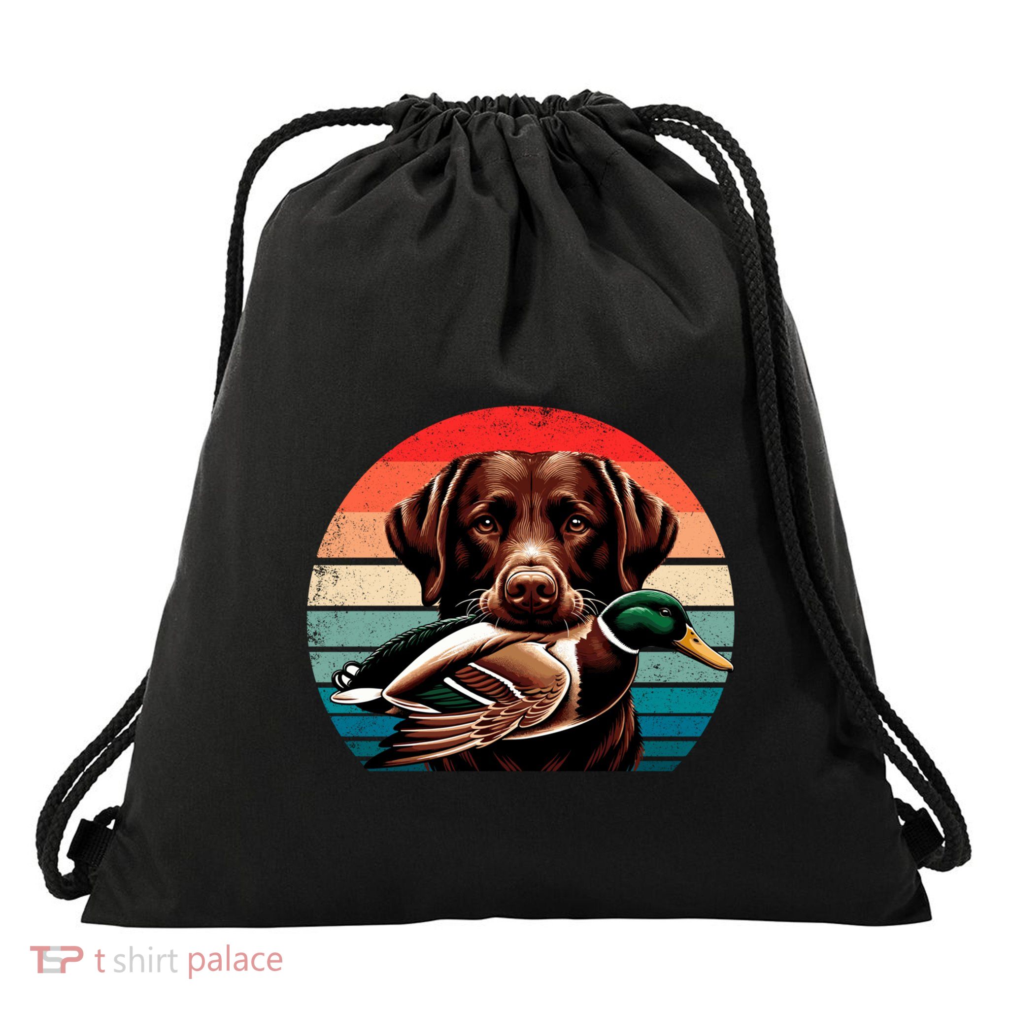 Labrador Retriever With Mallard Duck Hunting Gift Drawstring Bag