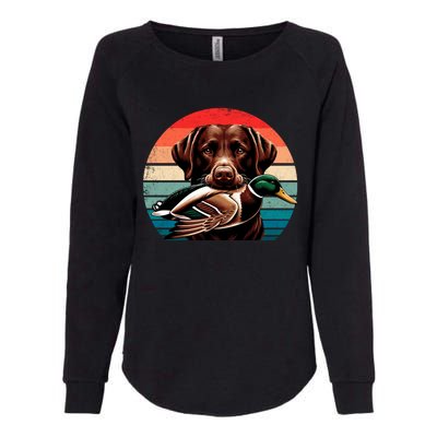 Labrador Retriever With Mallard Duck Hunting Gift Womens California Wash Sweatshirt