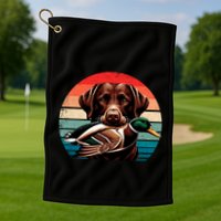Labrador Retriever With Mallard Duck Hunting Gift Golf Towel