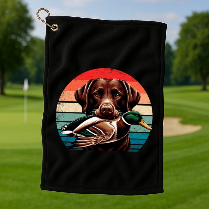 Labrador Retriever With Mallard Duck Hunting Gift Golf Towel