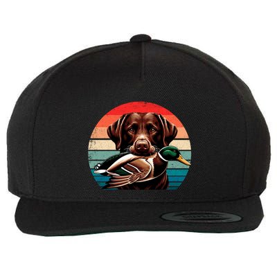 Labrador Retriever With Mallard Duck Hunting Gift Wool Snapback Cap