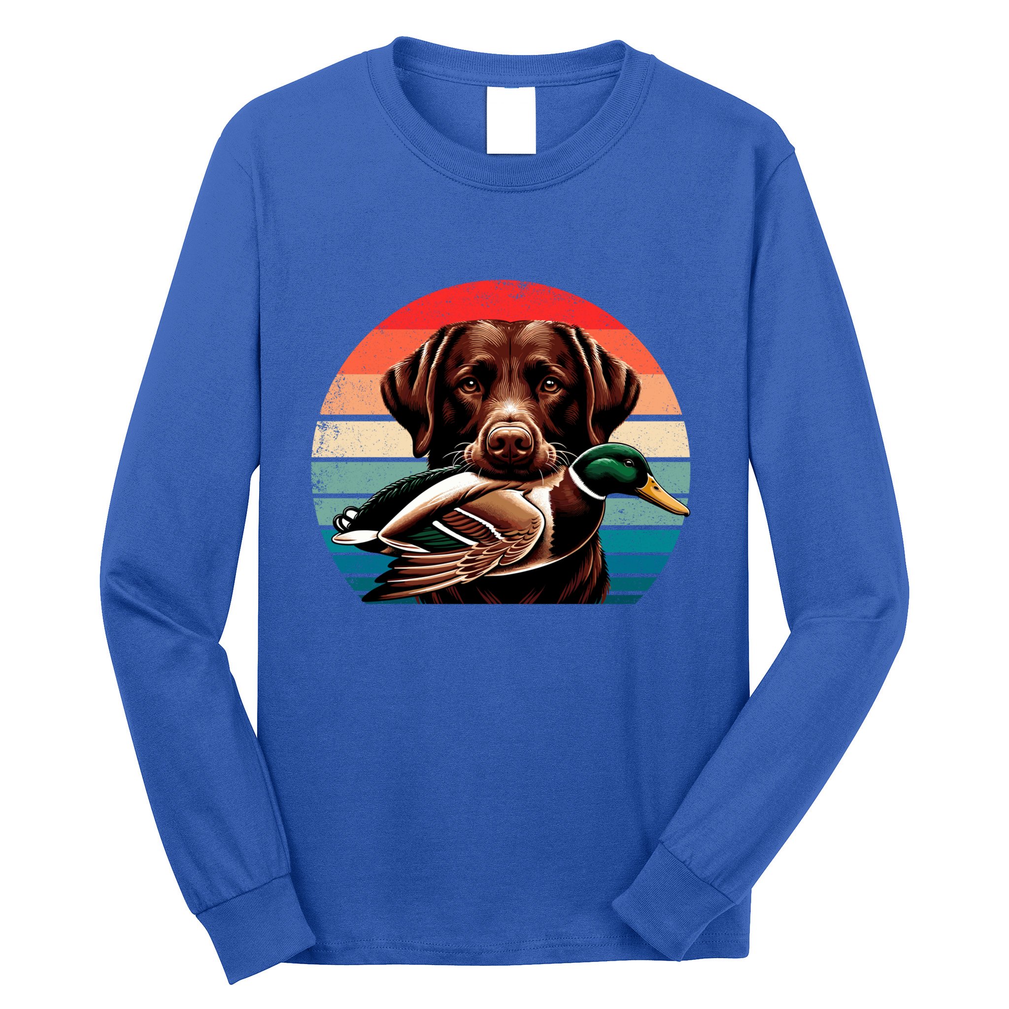 Labrador Retriever With Mallard Duck Hunting Gift Long Sleeve Shirt