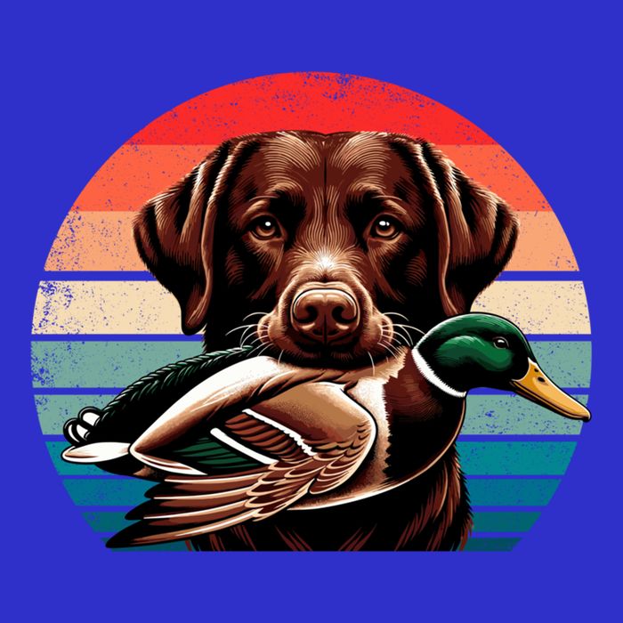 Labrador Retriever With Mallard Duck Hunting Gift Button