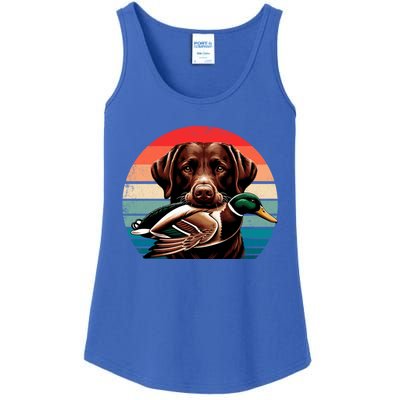 Labrador Retriever With Mallard Duck Hunting Gift Ladies Essential Tank