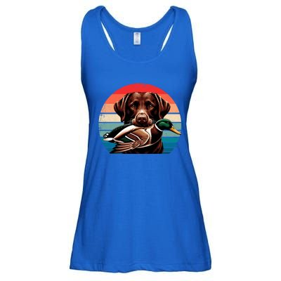 Labrador Retriever With Mallard Duck Hunting Gift Ladies Essential Flowy Tank