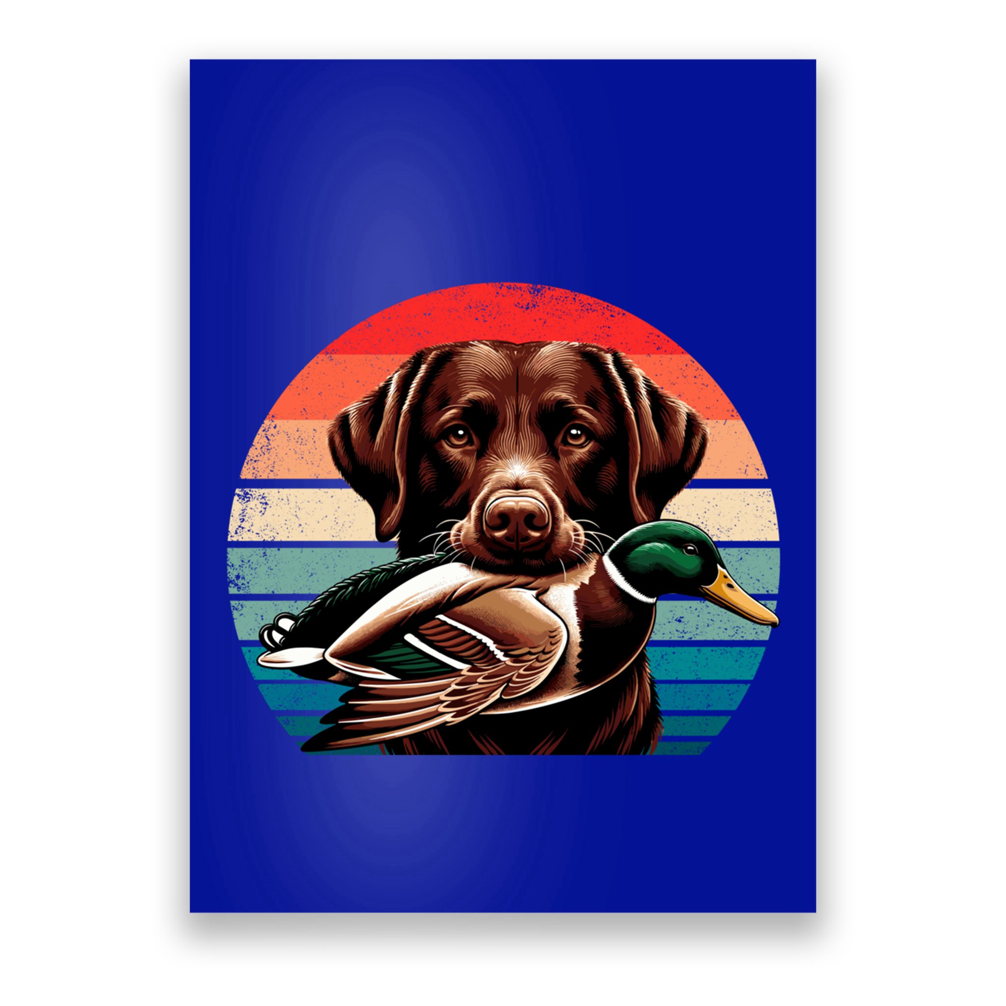 Labrador Retriever With Mallard Duck Hunting Gift Poster