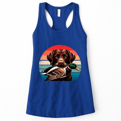 Labrador Retriever With Mallard Duck Hunting Gift Womens Tank Top