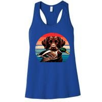 Labrador Retriever With Mallard Duck Hunting Gift Women's Racerback Tank