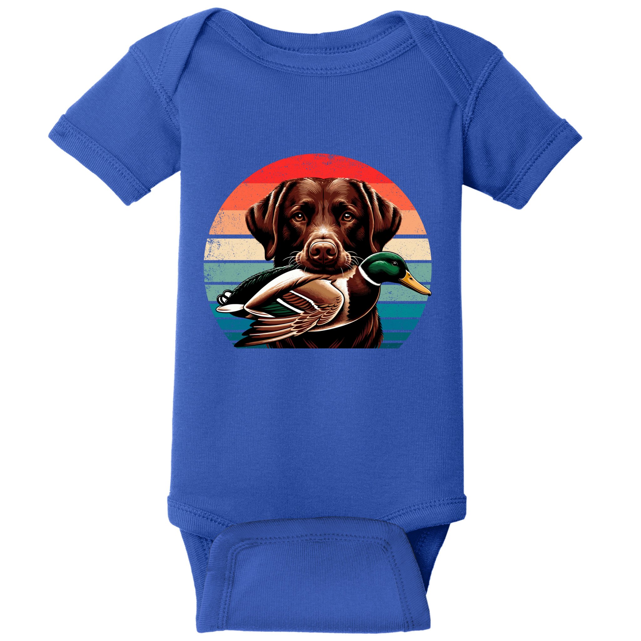Labrador Retriever With Mallard Duck Hunting Gift Baby Bodysuit