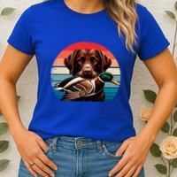 Labrador Retriever With Mallard Duck Hunting Gift Womens T-Shirt