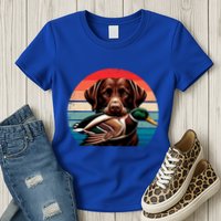Labrador Retriever With Mallard Duck Hunting Gift Womens T-Shirt