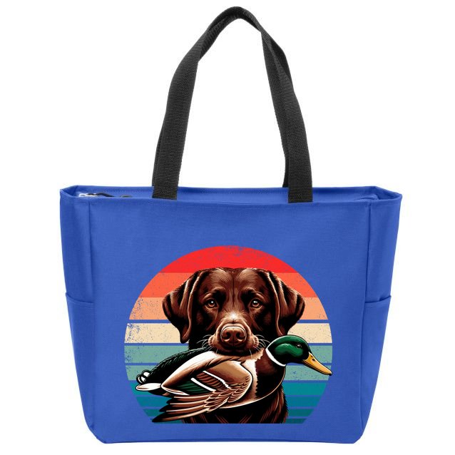 Labrador Retriever With Mallard Duck Hunting Gift Zip Tote Bag