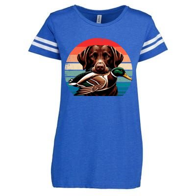 Labrador Retriever With Mallard Duck Hunting Gift Enza Ladies Jersey Football T-Shirt