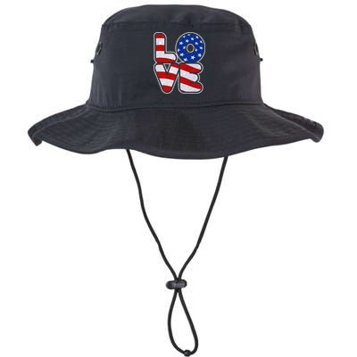 LOVE Red White And Blue Stars And Stripes Bucket Hat