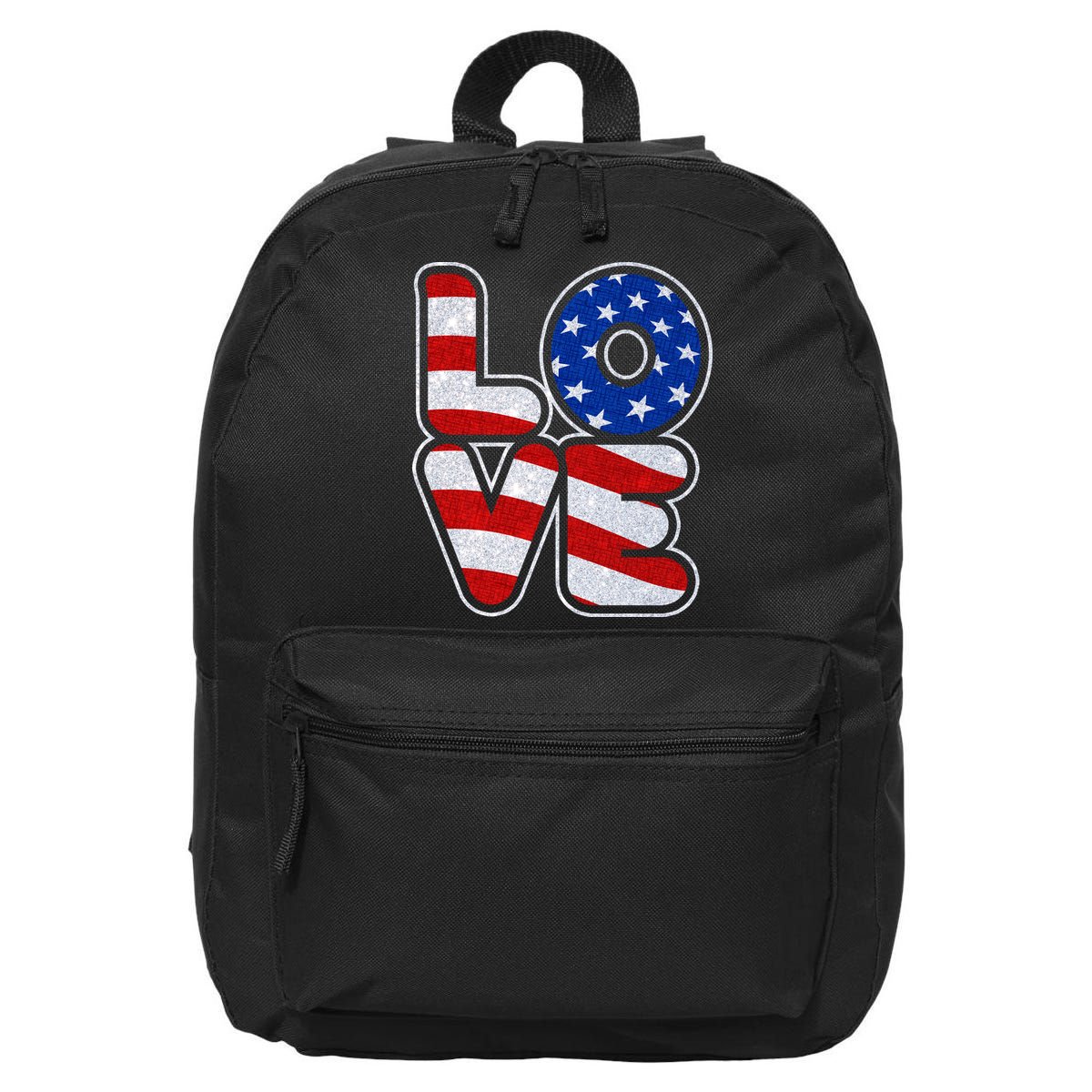 LOVE Red White And Blue Stars And Stripes 16 in Basic Backpack