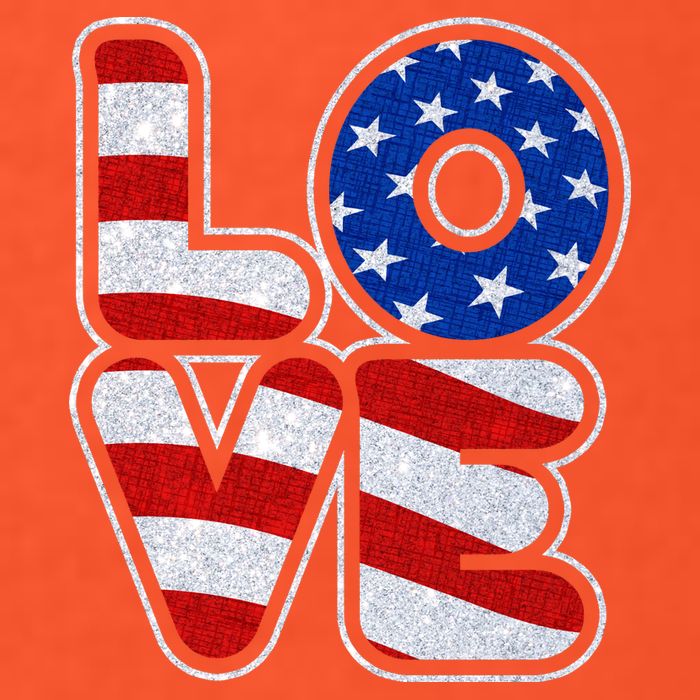 LOVE Red White And Blue Stars And Stripes Tie-Dye T-Shirt