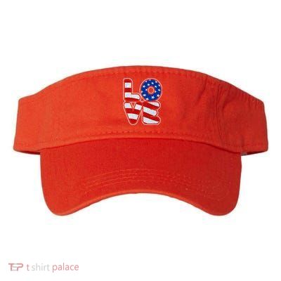 LOVE Red White And Blue Stars And Stripes Visor