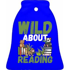 Love Reading Wild About Books Gift Teachers Gift Ceramic Bell Ornament