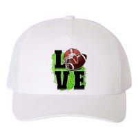 Love Rugby Word Love Football Ball Yupoong Adult 5-Panel Trucker Hat