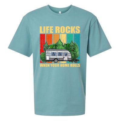 Life Rocks When Your Home Rolls Rv Camper Life Cute Gift Sueded Cloud Jersey T-Shirt