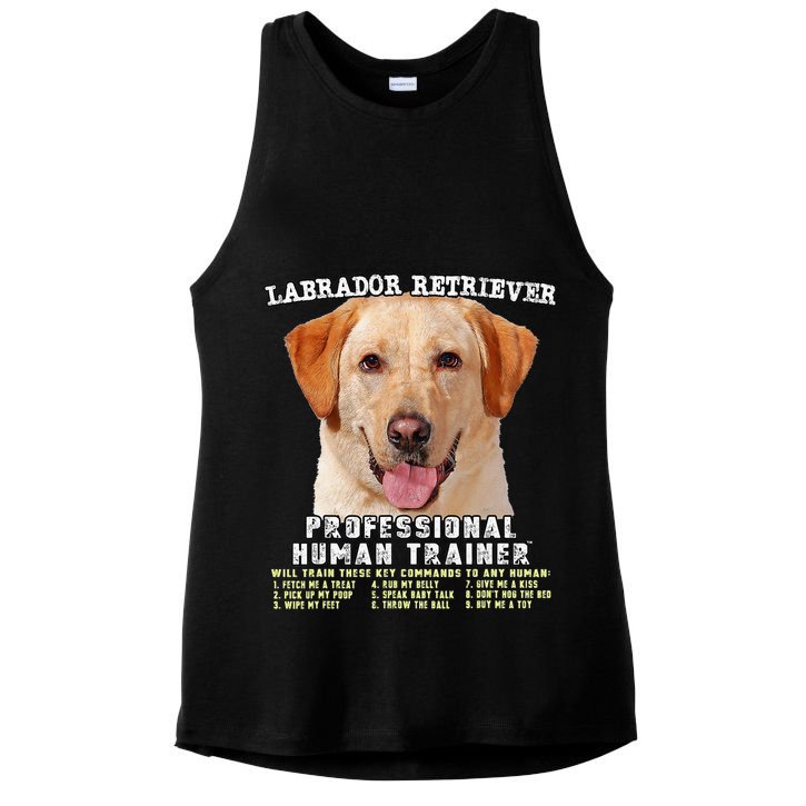 Labrador Retriever Yellow Lab Professional Human Trainer Ladies PosiCharge Tri-Blend Wicking Tank