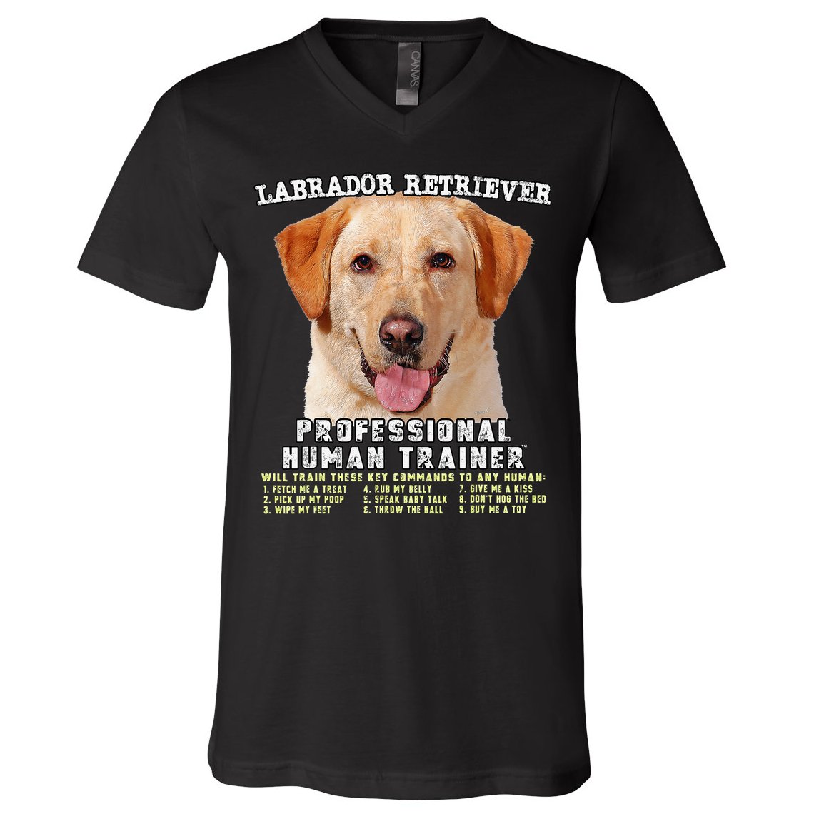 Labrador Retriever Yellow Lab Professional Human Trainer V-Neck T-Shirt