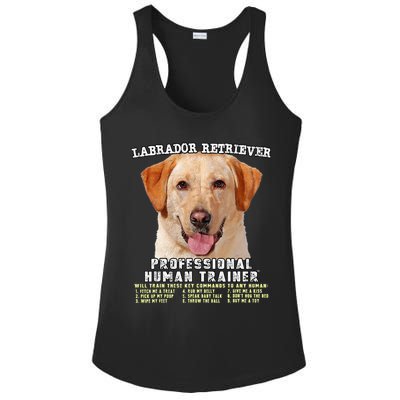 Labrador Retriever Yellow Lab Professional Human Trainer Ladies PosiCharge Competitor Racerback Tank