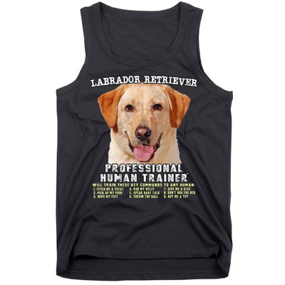 Labrador Retriever Yellow Lab Professional Human Trainer Tank Top