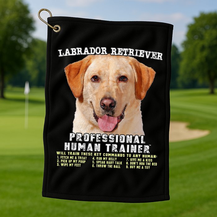 Labrador Retriever Yellow Lab Professional Human Trainer Golf Towel