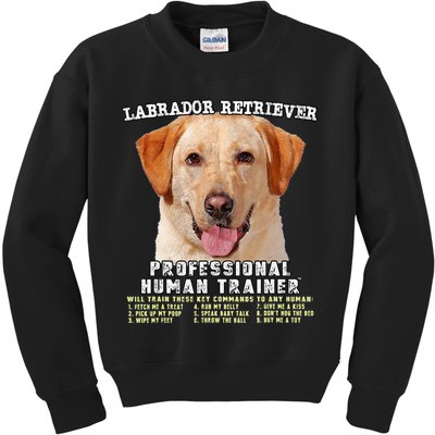Labrador Retriever Yellow Lab Professional Human Trainer Kids Sweatshirt