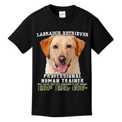 Labrador Retriever Yellow Lab Professional Human Trainer Kids T-Shirt