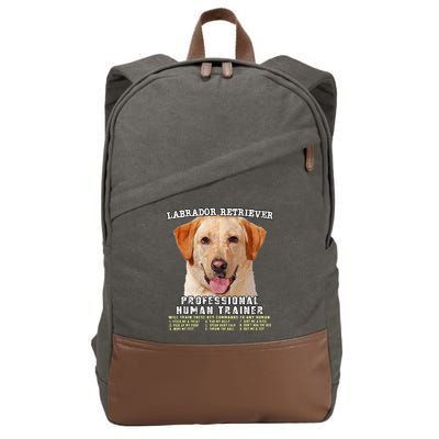 Labrador Retriever Yellow Lab Professional Human Trainer Cotton Canvas Backpack