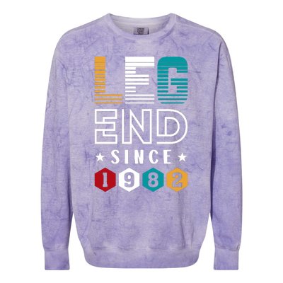 Legend Since 1982 40th Birthday Celebration Colorblast Crewneck Sweatshirt